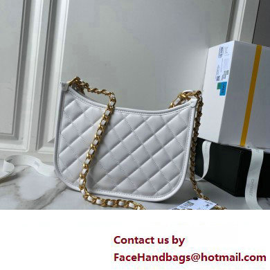 Chanel Calfskin & Gold-Tone Metal Hobo Handbag AS4666 White 2024 - Click Image to Close